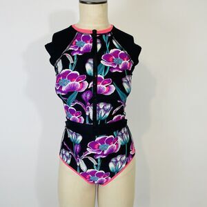 Body Glove Stand Up Paddle Board One Piece Swimsuit Small Women’s Floral Zipper